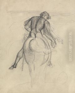 Study of a Man Riding a Horse by Theodor Von Holst