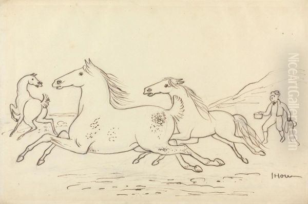 Three Horses and Stable Lad - view 1