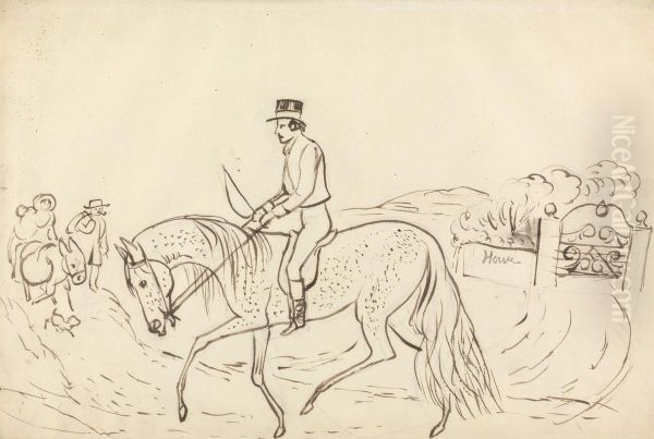 Scene with Horse and Rider - view 1