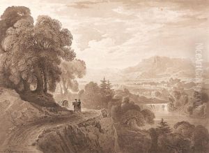 Travelers on a Road above a River