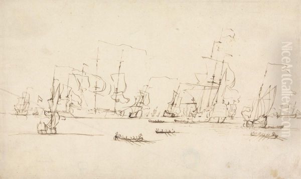 A Squadron at Anchor - view 1