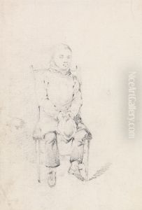 Boy Sitting Holding a Cap Boy Sitting Holding a Cap