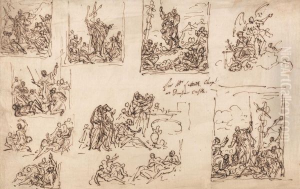 Moses and the Brazen Serpent - Design for the chapel at Dunster Castle - view 1