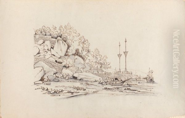 Rocks, River and Boats - view 1
