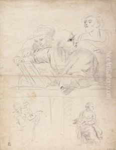 Sheet of Figure Studies from Raphael's Disputation