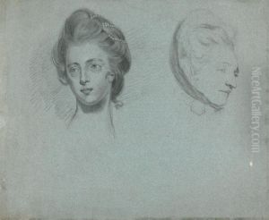 Studies of Two Women's Heads by John Russell