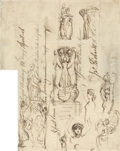 Study of Caryatides for Statue of Sir Thomas of Monro by Thomas Stothard