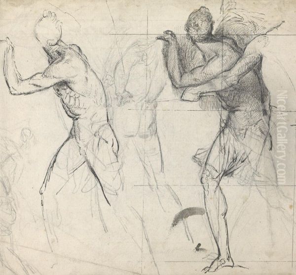 Sketch of Classical Figures in Action - view 1
