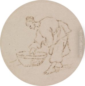 Five Figures Sketches on One Mount by George Chinnery