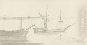 Two Moored Ships and a Fishing Boat Two Moored Ships and a Fishing Boat