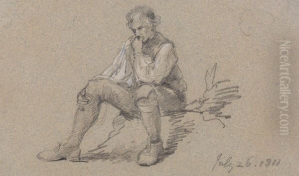 Man Sitting - view 1