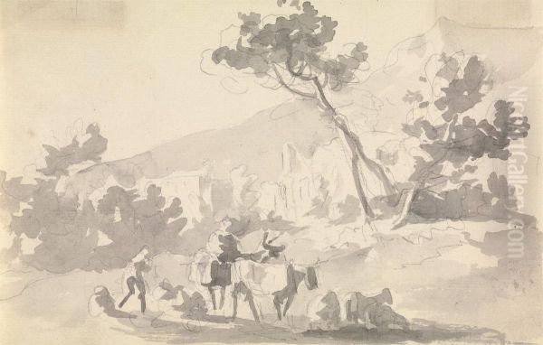 Landscape with Cattle and Figures in Foreground - view 1