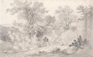 Lane with Figures, May 1802 by Sir George Beaumont, 7th Baronet