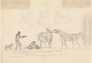 Figures with Horses by Sawrey Gilpin