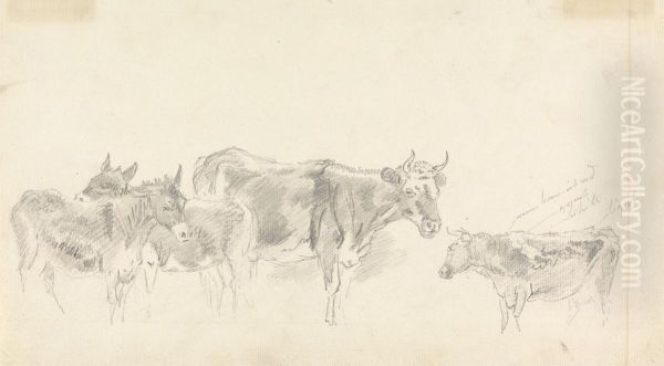 Study of Cattle and Donkeys - view 1