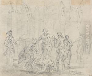 Dying Man in Church with Soldiers