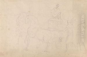 Roman Chariot Drawn by Three Horses, with Charioteer and other Figures by Sawrey Gilpin
