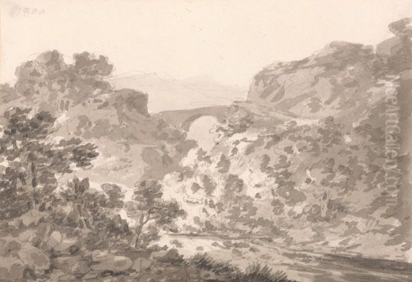 Bridge over Stream, North Wales - view 1