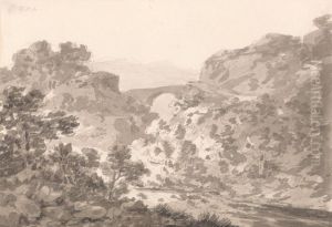 Bridge over Stream, North Wales by Sir George Beaumont, 7th Baronet