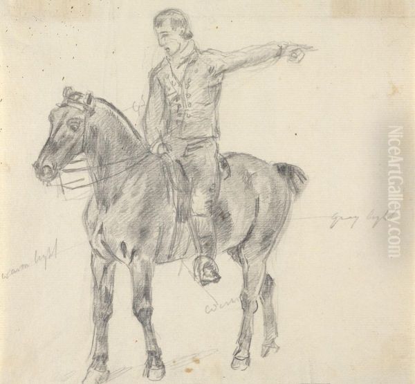Figure on Horseback Facing Left - view 1