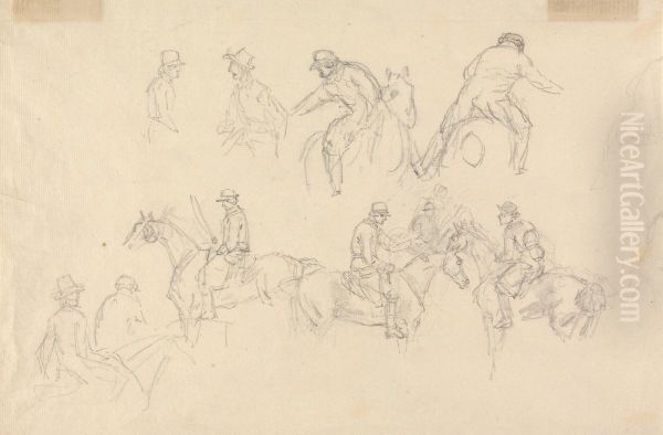 Studies of Figures on Horseback - view 1