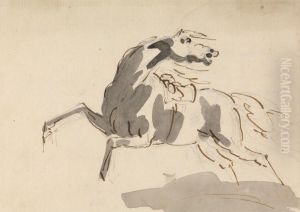 Horse running towards left... by Sawrey Gilpin