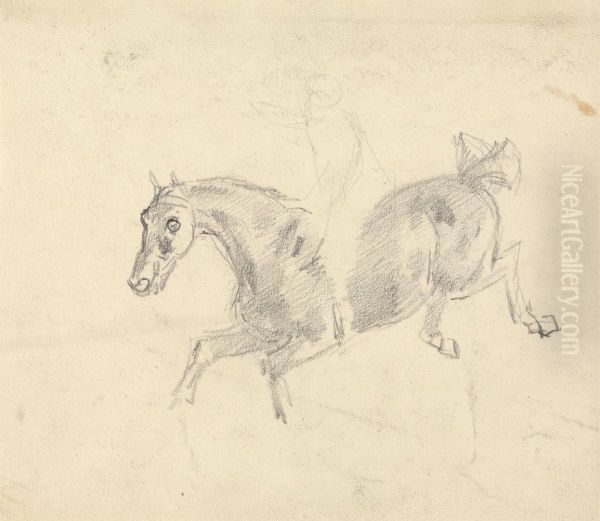 Study of a horse with a figure on its back - view 1