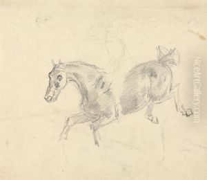 Study of a horse with a figure on its back