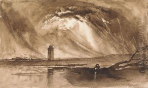 Landscape with Tower and Approaching Storm by John Martin