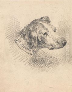 Head of a Hound by George Morland