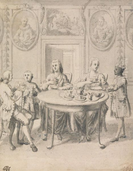Interior Scene with Family at Tea - view 1