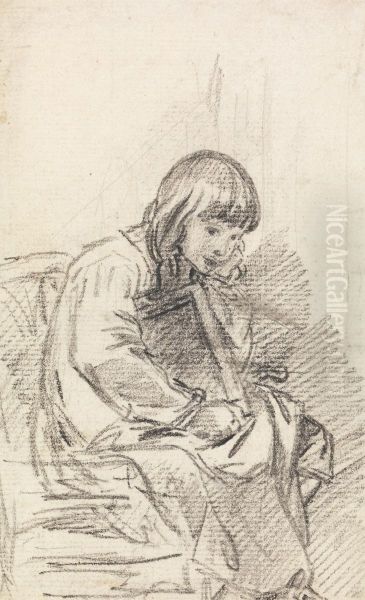 A Child Seated - view 1