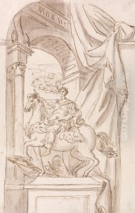 A Study of Agostino Cornacchini's Statue of Charlemagne, St. Peter's Basilica, Rome by Joseph Wilton