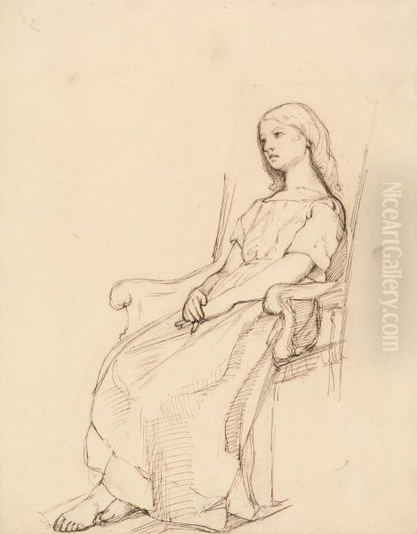 Study of a Young Girl, Seated - view 1