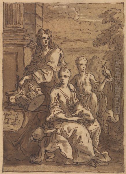 Design for a portrait of an architect or a painter - view 1