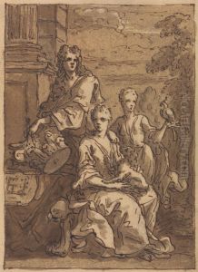 Design for a portrait of an architect or a painter