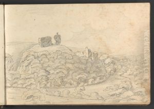 Oakhampton Castle by William Brockedon