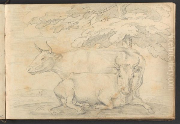 Studies from Nature (Tow Cows) - view 1