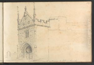 South Entrance to Totnes Church by William Brockedon