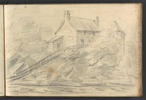 Dittisham House (Inscription illegible) by William Brockedon