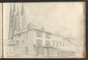 Totnes Church Walk (Inscription illegible) by William Brockedon