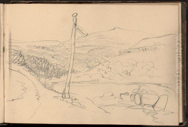 Landscape Scene with Signpost - view 1