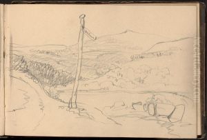 Landscape Scene with Signpost Landscape Scene with Signpost