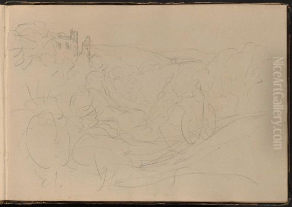 Sketch of a Landscape with Castle in the Distance - view 1