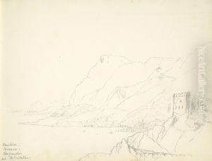 A Coastal View of Mentone, Monaco, Villefranche and Les Esterels by William Brockedon