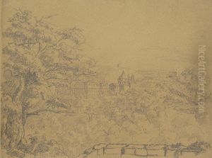 Rural Landscape with Monastery by William Brockedon