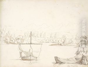 Boats on Lake Maggiore by William Brockedon