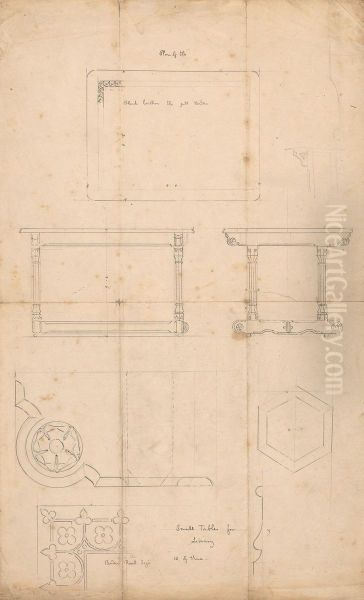 Design for Small Tables for the Library of the House of Lords - view 1
