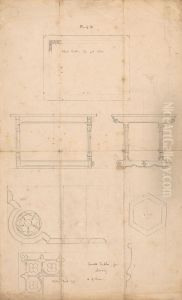 Design for Small Tables for the Library of the House of Lords by Augustus Pugin