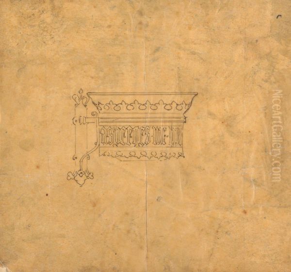 Design for a Gothic Wall Lamp - view 1